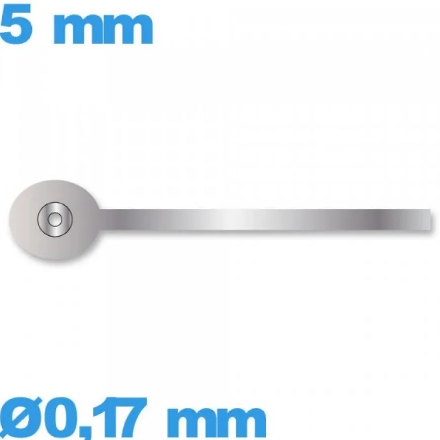 Aiguille argenté diam : 0,17 mm longueur : 5 mm sous-cadran de mouvement