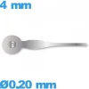 Aiguille argenté  diamètre : 0,20 mm long : 4mm  de sous-cadran pour mouvement