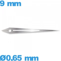 Aiguille argenté   Ø0,65 mm  taille : 9 mm (minute) pour mouvement de montre lumineuse nuit