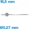 Aiguille argenté seule diamètre : 0,27mm longueur : 16.5mm cadran central des secondes mouvement de montre
