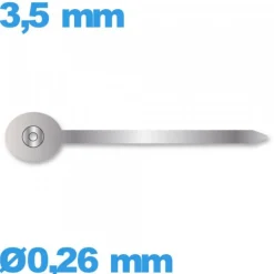 Aiguille argenté seule diamètre : 0,26 mm longueur : 3,5 mm sous-cadran  montre
