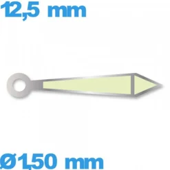 Aiguille argenté seule  longueur : 12.5mm cadran central (minute) de mouvement montre luminescente