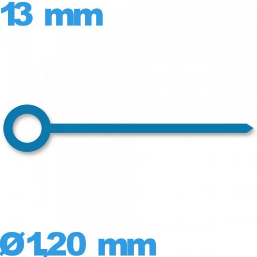 Aiguille bleu long : 13mm (heure)
