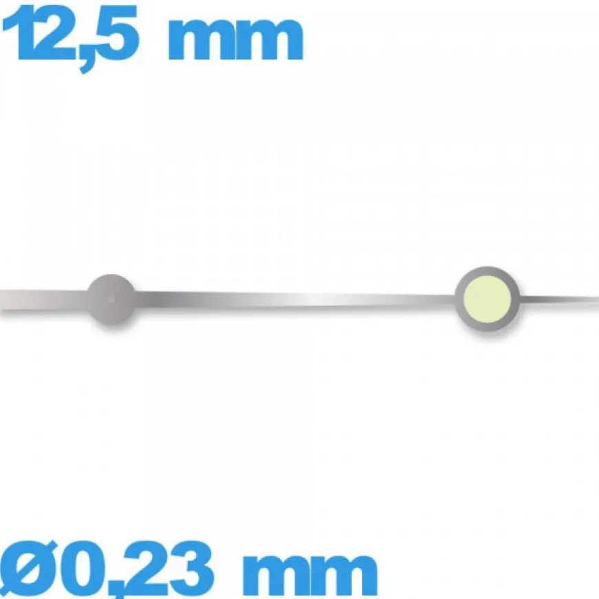 Aiguille cadran central des secondes Horotec long : 12,5 mm phosphorescente pour mouvement montre - argenté