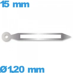 Aiguille cadran central (minute) de marque Horotec à l'unité diam : 1,20 mm   taille : 15mm lumineuse nuit   - argenté