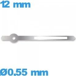 Aiguille cadran central (minute) de marque Horotec à l'unité diam : 0,55 mm  long : 12 mm  luminescente  de montre - argenté