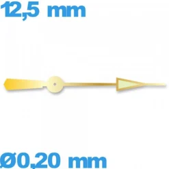 Aiguille cadran central (seconde) à l'unité  Ø0,20 mm  taille : 12,5mm luminescente pour mouvement  - doré