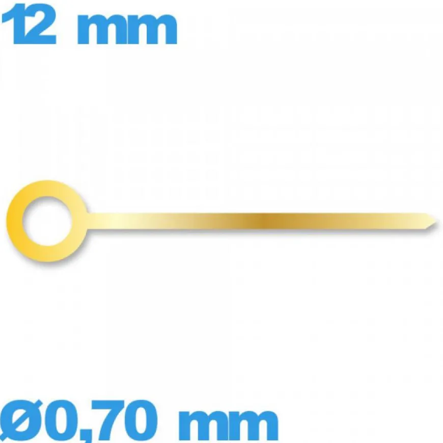 Aiguille cadran principal (minute) à l'unité taille : 12mm mouvement montre - doré