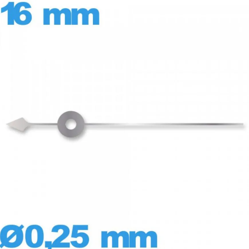 Aiguille cadran principal (seconde) Ø0,25 mm longueur : 16 mm mouvement montre - argenté
