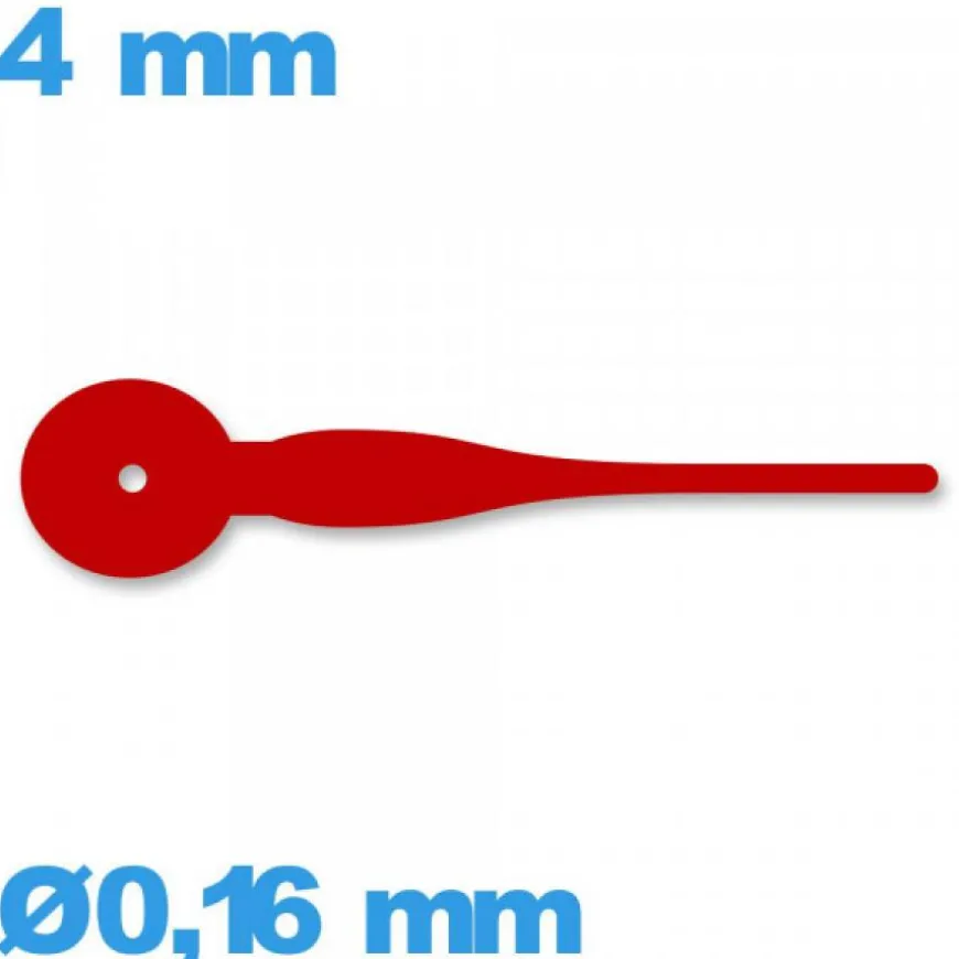 Aiguille complication à l'unité diam : 0,16 mm taille : 4 mm pour mouvement montre - rouge