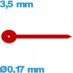 Aiguille complication seule diamètre : 0,17mm long : 3,5 mm  pour mouvement montre - rouge