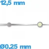 Aiguille de marque Horotec argenté  diam : 0,25mm  longueur : 12,5mm des secondes   phosphorescente