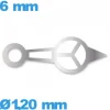 Aiguille de marque Horotec argenté   Ø1,20 mm long : 6mm  cadran central des heures de mouvement montre phosphorescente