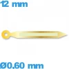 Aiguille de marque Horotec doré à l'unité diamètre : 0,60mm long : 12 mm  (minute) de mouvement  lumineuse