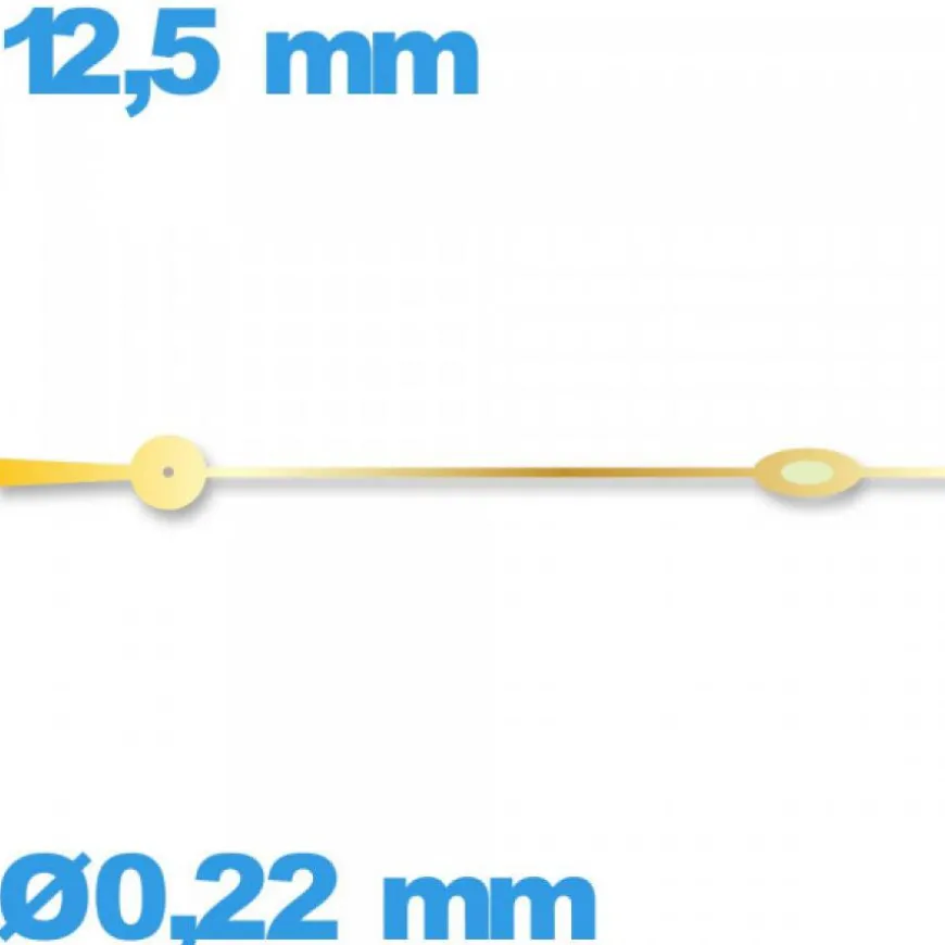 Aiguille de marque Horotec doré Ø0,22 mm taille : 12,5 mm (seconde) montre luminescente