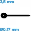 Aiguille  de mouvement montre noir diam : 0,17 mm  longueur : 3,5mm sous-cadran