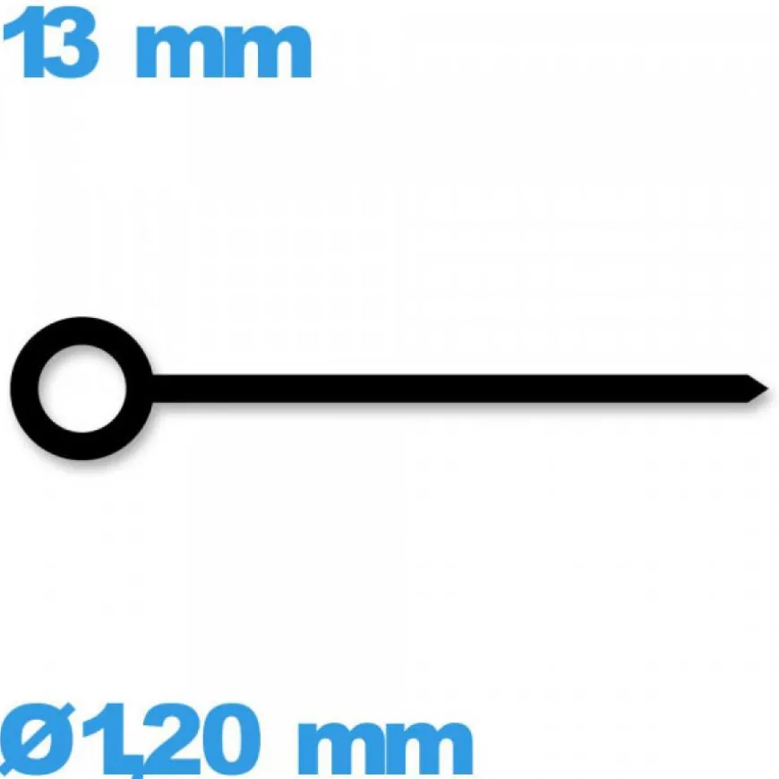 Aiguille des heures cadran principal noir de mouvement de montre diamètre : 1,20mm longueur : 13 mm
