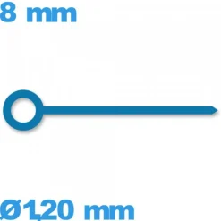 Aiguille des heures à l'unité diam : 1,20mm  longueur : 8 mm mouvement  - bleu