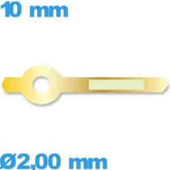 Aiguille des heures marque Horotec seule  Ø2,00 mm long : 10mm  phosphorescente de mouvement montre - doré