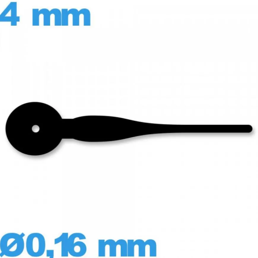 Aiguille de sous-cadran diam : 0,16 mm longueur : 4mm pour mouvement montre - noir