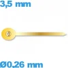 Aiguille de sous-cadran doré  montre seule  diamètre : 0,26mm