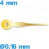 Aiguille de sous-cadran doré pour mouvement    diam : 0,16 mm