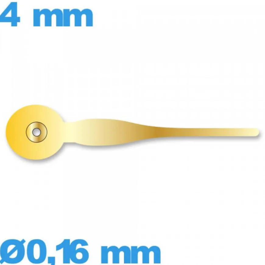 Aiguille de sous-cadran doré pour mouvement diam : 0,16 mm
