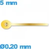 Aiguille de sous-cadran à l'unité  Ø0,20 mm longueur : 5 mm de mouvement de montre - doré