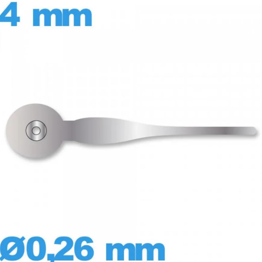 Aiguille de sous-cadran Ø0,26 mm taille : 4 mm pour mouvement montre - argenté
