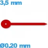 Aiguille de sous-cadran rouge pour mouvement montre   diamètre : 0,20mm longueur : 3,5 mm