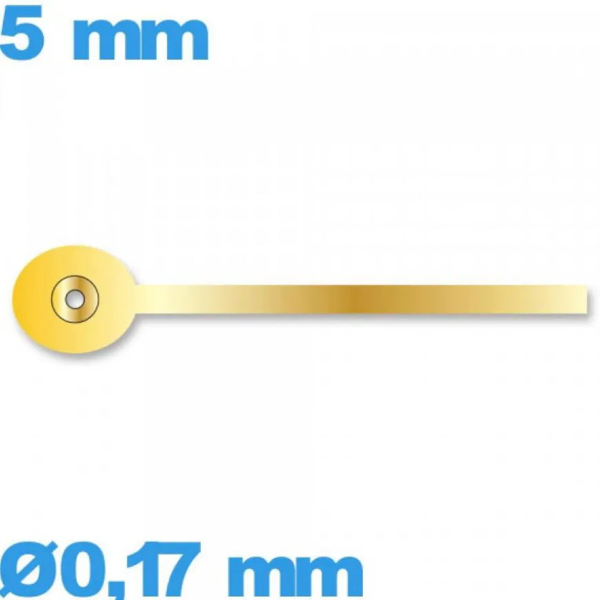 Aiguille de sous-cadran seule Ø0,17 mm long : 5 mm pour mouvement montre - doré
