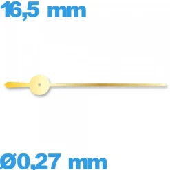 Aiguille des secondes doré mouvement   Suisse diamètre : 0,27 mm  taille : 16.5 mm