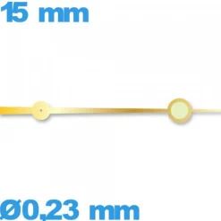 Aiguille  diam : 0,23 mm  long : 15 mm  luminescente des secondes doré  montre à l'unité de marque Horotec