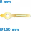 Aiguille  diam : 1,50mm  longueur : 8mm lumineuse (heure) doré mouvement montre seule Horotec
