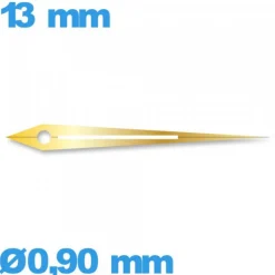 Aiguille  diam : 0,90mm  longueur : 13mm lumineuse nuit cadran principal (minute) doré mouvement  seule