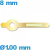Aiguille  diam : 1,00mm  longueur : 8mm phosphorescente des heures doré de mouvement  à l'unité marque Horotec