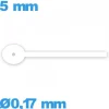 Aiguille  diamètre : 0,17mm long : 5 mm  de sous-cadran blanc pour mouvement montre seule