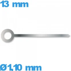 Aiguille  diamètre : 1,10 mm longueur : 13 mm cadran central des heures argenté mouvement montre à l'unité