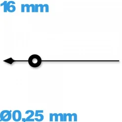 Aiguille  diamètre : 0,25 mm longueur : 16mm cadran principal (seconde) noir de mouvement de montre seule