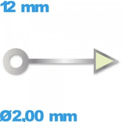 Aiguille  diamètre : 2,00mm longueur : 12 mm cadran principal des heures argenté mouvement montre