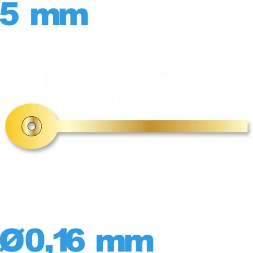 Aiguille diamètre : 0,16 mm taille : 5 mm sous-cadran doré à l'unité