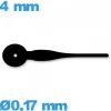 Aiguille  diamètre : 0,17mm  taille : 4mm sous-cadran noir pour mouvement montre à l'unité