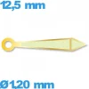 Aiguille  diamètre : 1,20mm  taille : 12.5 mm phosphorescente cadran principal (minute) doré pour mouvement de montre