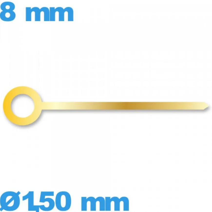 Aiguille doré diam : 1,50mm longueur : 8 mm cadran principal des heures