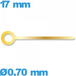 Aiguille doré  diamètre : 0,70 mm  cadran central (minute) de mouvement