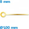 Aiguille doré  diamètre : 1,00mm longueur : 8 mm (heure) de mouvement de montre