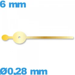Aiguille doré   Ø0,28 mm long : 6 mm  sous-cadran mouvement