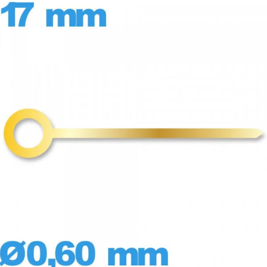 Aiguille doré seule diam : 0,60mm taille : 17 mm (minute) de mouvement de montre
