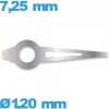 Aiguille Heure Lumineuse Argenté Montre 7,2 mm diamètre 1,2 mm Horotec