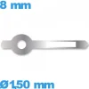 Aiguille Horotec argenté à l'unité diam : 1,50mm  long : 8 mm  cadran central des heures de mouvement de montre luminescente